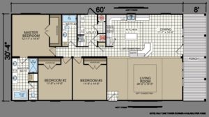 Pine Mountain Cabin 900 1820 Square Feet, 3 Bedrooms, 2 Bathrooms, Multi-Section floor plan